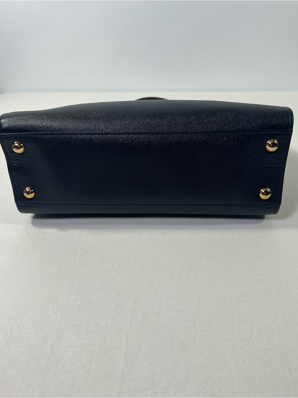Prada Saffiano & Soft Calf Leather Medium Open Tote Bag (1BA113) Black - Picture 4 of 16